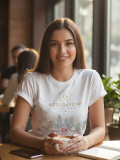 Azerbaycan Odlar Yurdu Minimal Baskılı Unisex Beyaz Tişört