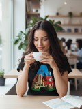 Azerbaycan Temalı 3D “A” Baskılı Unisex  Siyah Tişört